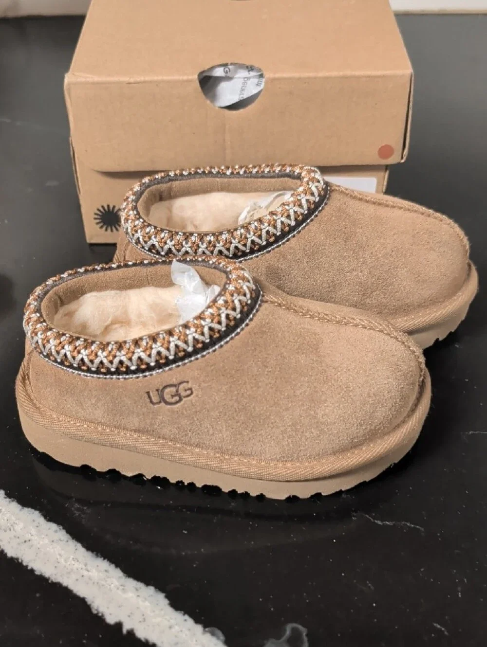 UGG Tasman II Toddler Suede Slip-On Cozy Mules Size 7 Like New/Box